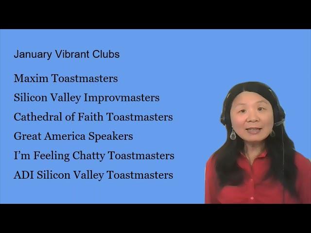 District 101 Toastmasters - Vibrant Club March Broadcast with Yifang Xu