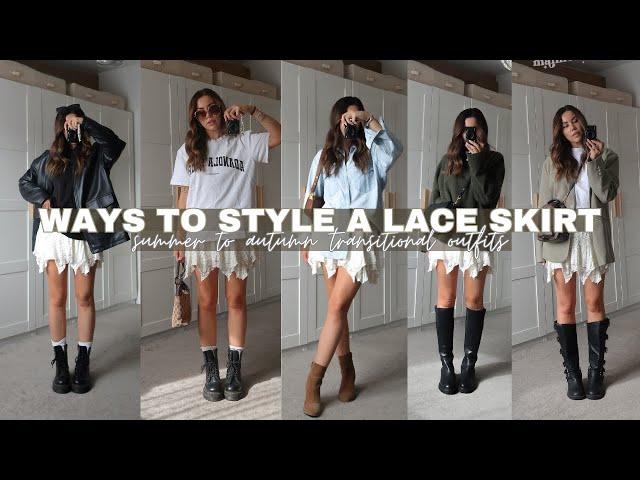 6 WAYS TO STYLE A LACE MINI SKIRT | summer to autumn transitional outfits | jessmsheppard