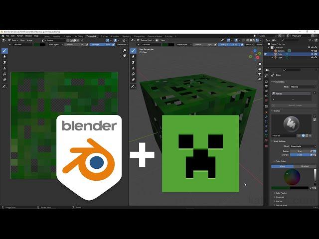 Paint Minecraft Leaf Texture, with Transparency, in Blender