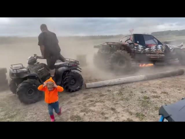 Mud Bog Truck Nearly Takes Out The Crowd (Tomahawk WI)