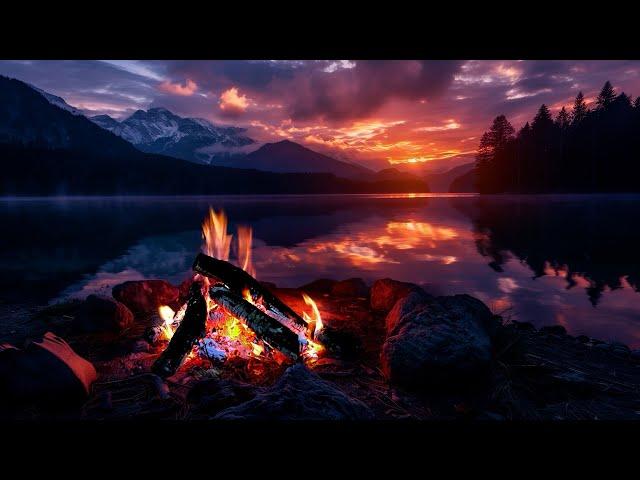 Crackling Fire by the Lake (12 hrs): Cure for Deep Sleep