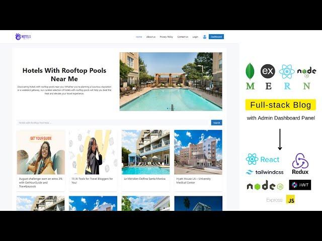 Build a Fullstack Blog App using MERN (mongo, express, react, node) with Admin Dashboard