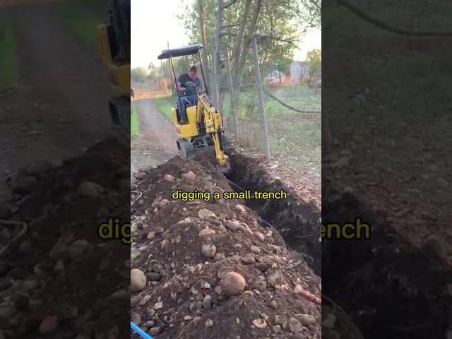 Use the RIPPA R319 mini excavator to dig a small trench.