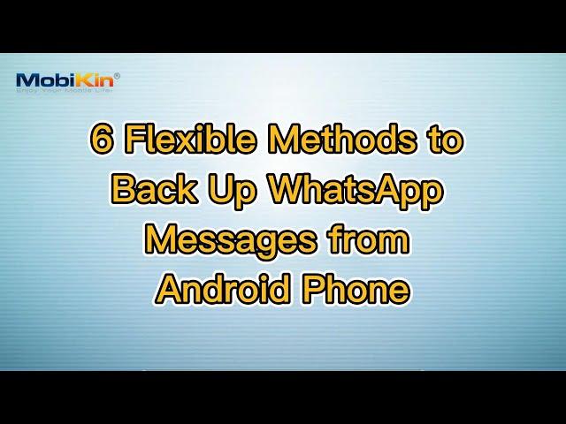 6 Flexible Methods to Back Up WhatsApp Messages from Android Phone