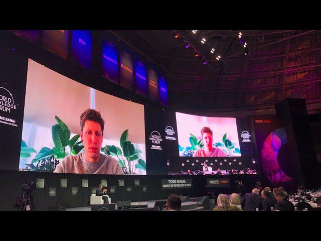 Listening to founder of ChatGPT Sam Altman at 2023 World knowledge forum in Seoul, Korea