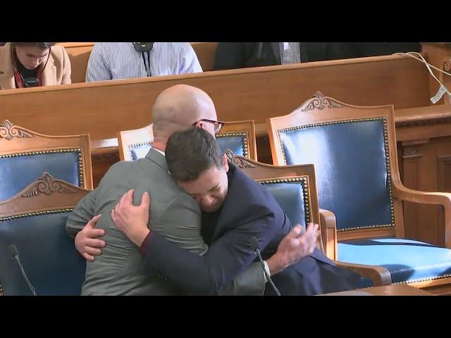 Kyle Rittenhouse reacts to 'not guilty' verdict