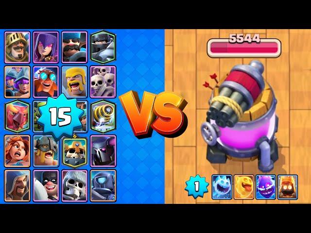 TODAS LA CARTAS Nv15 vs BARCOS DE GUERRA | Clash Royale