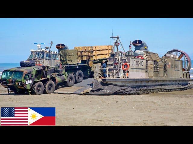 US Navy. LCAC landing craft during joint military exercises in the Philippines.