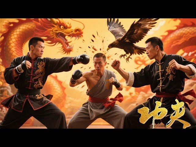 Tiger Fist VS Eagle Claw VS Hook! 3 Heroes Beat Corrupt Officer to Save Girl!