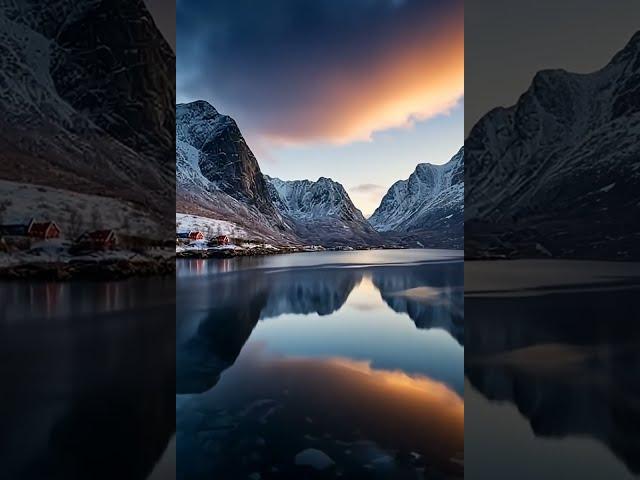 Snow-Capped Mountain Majesty ️ | Crystal Clear Lake Views