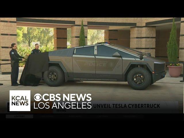 The Irvine Police Department unveils its new Tesla Cybertruck