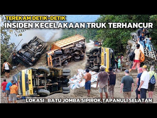 KECELAKAAN TERHANCUR‼️DETIK-DETIK TRUK TERBALIK,TRUK JUMPING DI TANJAKAN BATU JOMBA