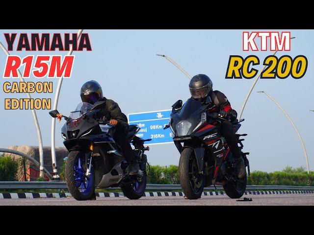 New R15M Carbon Edition vs KTM RC200 Drag Race