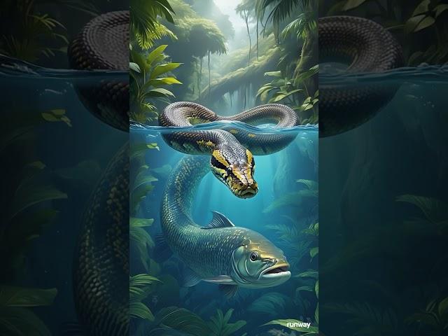 What Happens When a Huge Snake Meets a Giant Fish?