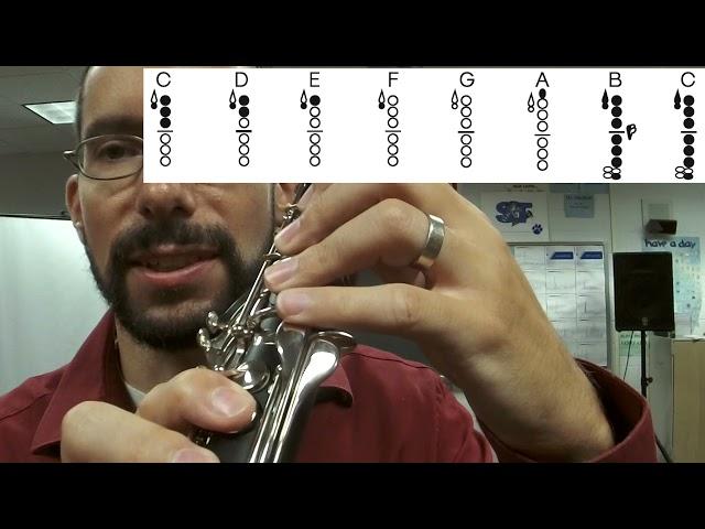 Concert B-Flat Major Scale  - Clarinet Tutorial & Note Map