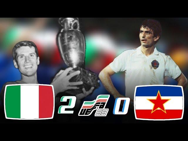History is made in Rome! ️️ Italy  defeats Yugoslavia  and wins their first European title68.