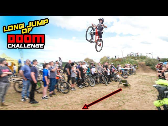 THE MTB LONG JUMP OF DOOM CHALLENGE - 450 PEOPLE CRAZINESS!