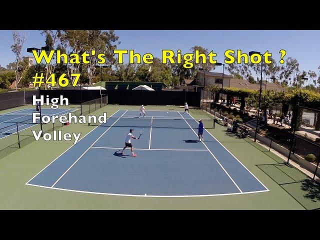 Tennis High Forehand Volley Technique.  What's The Right Shot # 467.