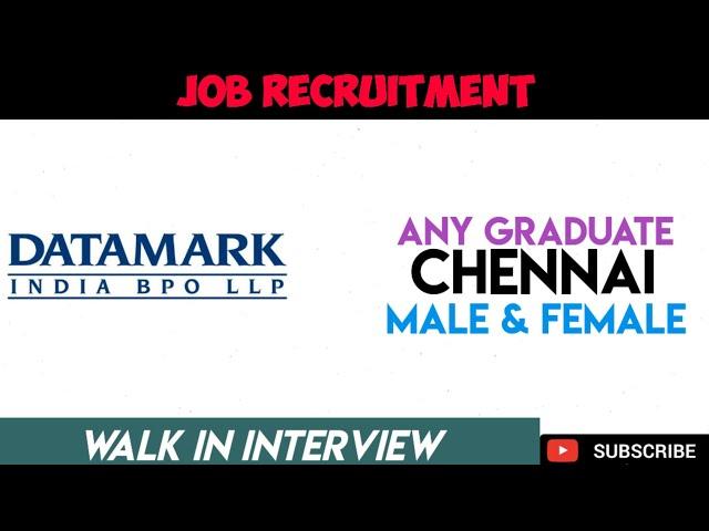 Datamark India Bpo Ltd Job Vacancy||Ambattur Jobs||Male & Female||Tamilnadu Jobs||Mnc Jobs||