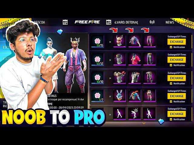 Free Fire i Did Noob To Pro in 11,000 Diamond | I Got All New Emote & Bundles - Garena Free Fire