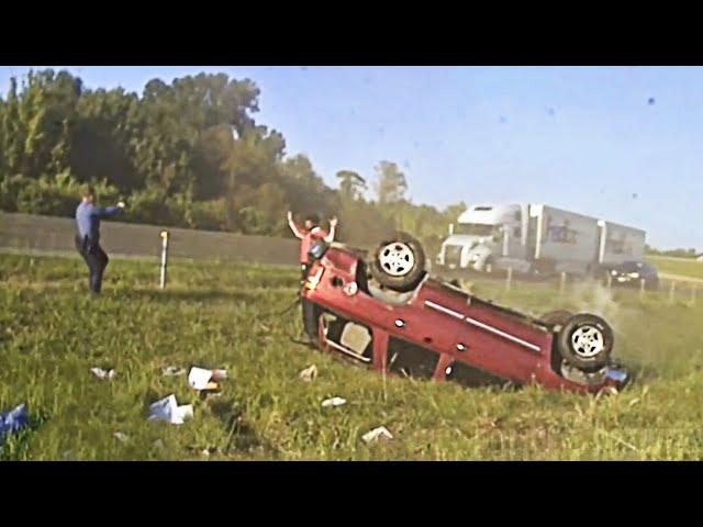 Arkansas State Police Pursuit of Stolen Vehicle Ends in Rollover Crash