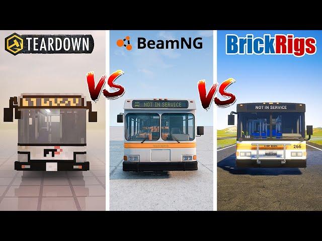 Teardown BUS vs BeamNG BUS vs Brick Rigs BUS