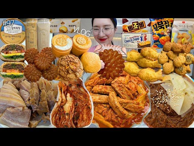 SUB)먹방 VLOG)약과홈페이지오픈 등갈비김치찜&해주냉면 수육&김장김치 황치즈디저트 인생붕어빵 읍천리미숫가루 불고기샌드위치 초콜릿비스킷 봄날엔약과&아이스크림 MUKBANG