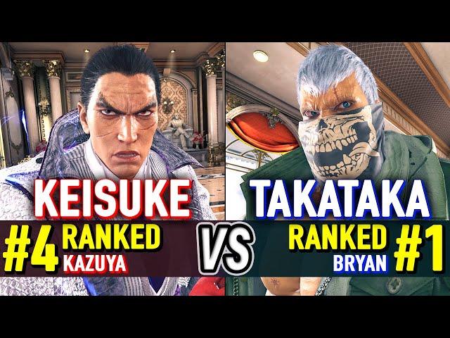 T8  KEISUKE (#4 Ranked Kazuya) vs TAKATAKA (#1 Ranked Bryan)  Tekken 8 High Level Gameplay