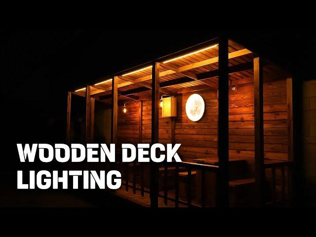 Installing Wooden Deck Lighting outdoors / DIY