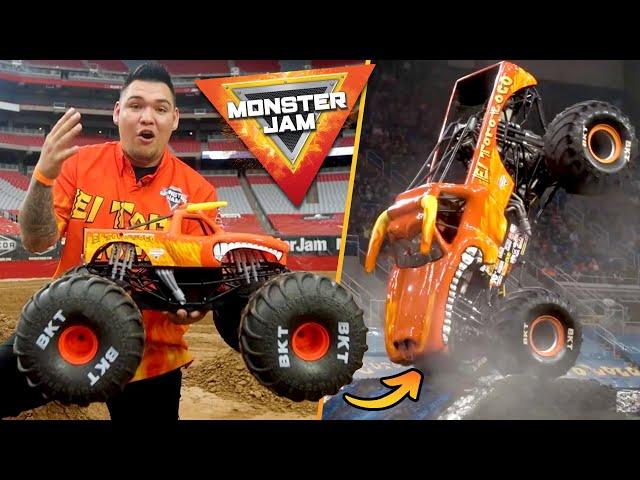 El Toro Loco Driver STUNTS using the MEGA El Toro Loco RC Monster Truck! - Drivers VS Toys