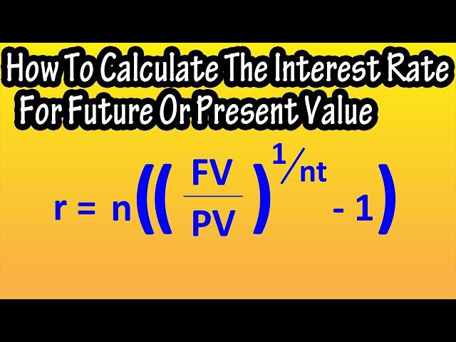 How To Calculate The Interest Rate On The Time Value Of Money (Future And Present Value) Explained