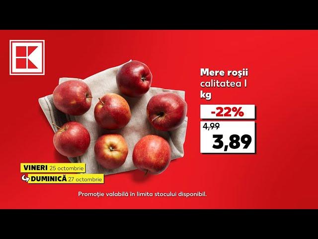 Oferta Kaufland din 25-27 octombrie: pulpe de pui, mere, ceafă de porc și bere