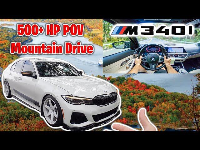 BMW M340i POV Fall Mountain Drive, Stage 2 500+ HP,  Valvetronic Exhaust Sounds