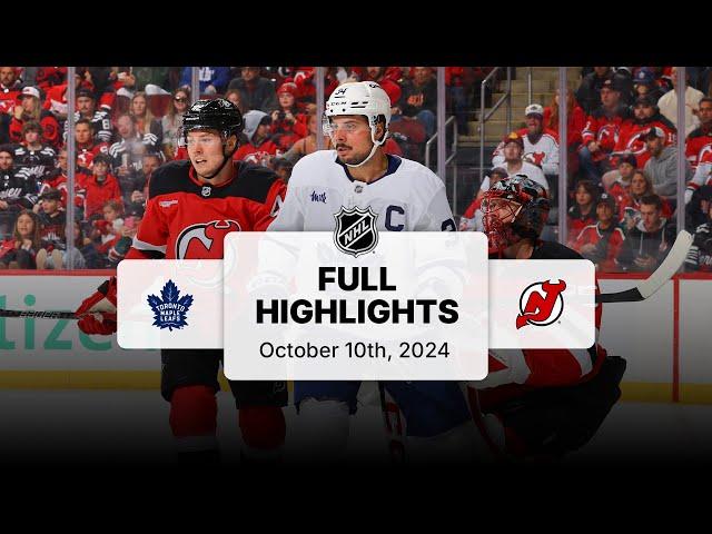 Leafs at Devils | October 10, 2024 | NHL Full Game Highlights