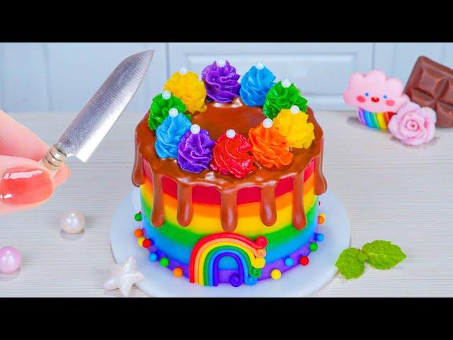 Yummy Miniature Rainbow Chocolate Cake Decorating  Delicious Miniature Cake Design