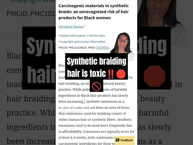 Synthetic braiding hair is toxic‼️ #braids #alopecia #naturalhair #hairloss #hairstyles