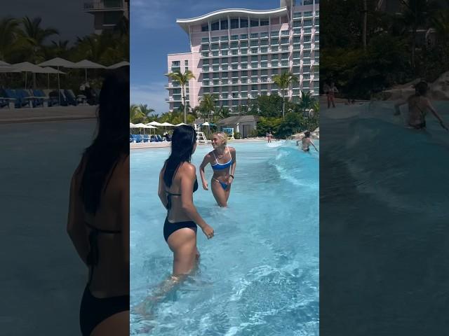 two different ways to get into the wave pool 