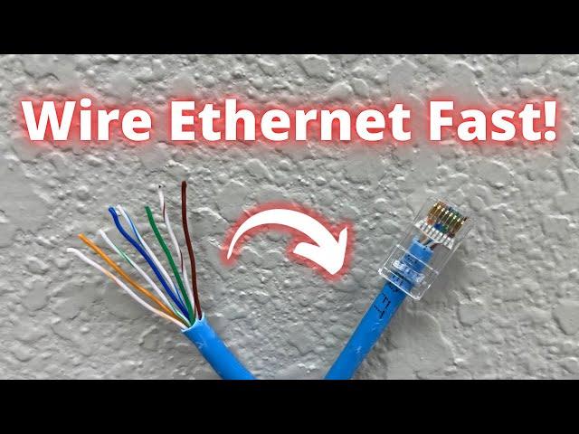 How to wire ethernet cables FAST! (Cat 5, Cat 5e, Cat 6, RJ45 Pass Through Network Connector)