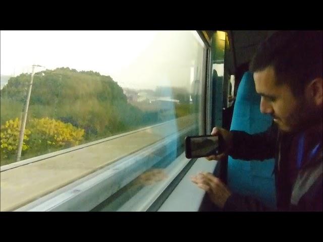 Chinese MagLev trains pass at 700 km/hour.