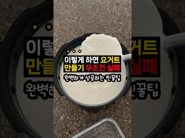 '이것' 모르면 요거트 만들기 100% 실패완벽하게 만드는 찐꿀팁