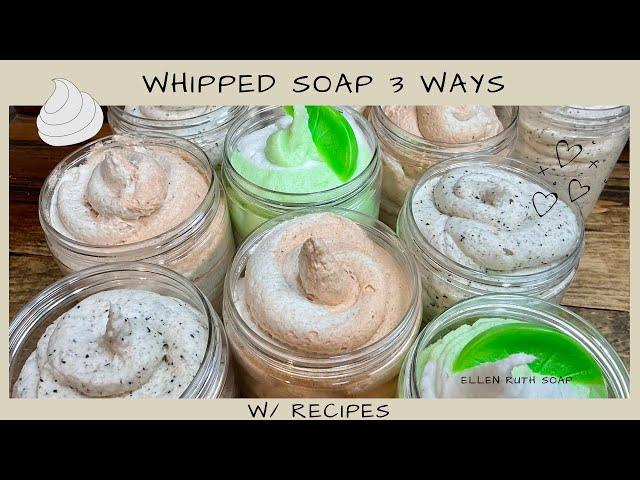 Easy DIY Whipped Soap - Coffee Sugar Scrub, Salty Lime, and Honey Butter & Oats #homemade #scrub