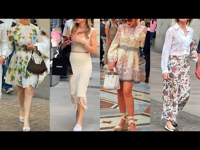 ITALY STREET SUMMER DRESSES JUNE 2025 ️ MILAN ELEGANT FASHION TRENDS  NEW LUXURY SHOPPING LOOKS