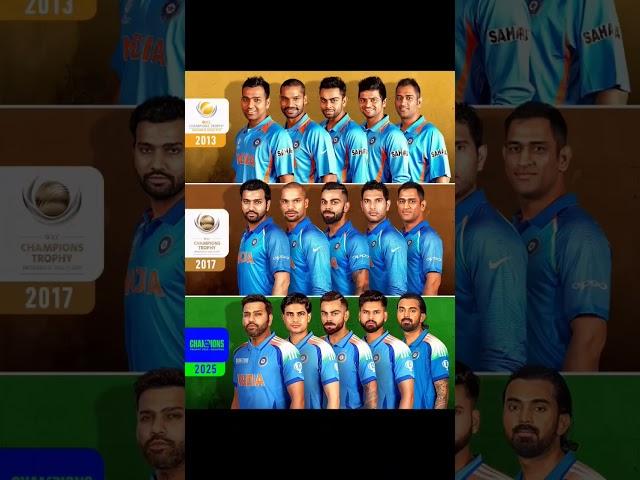Icc Champions Trophy 2013 To 2025 Old Players And Now #icc #dhoni #rohit #virat  #trending #shorts