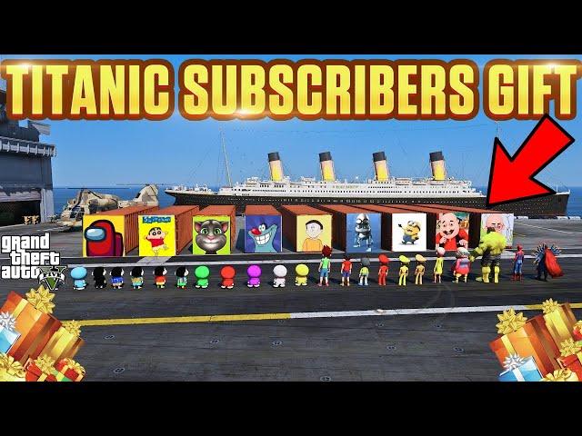 Shinchan and Franklin Unbox Subscriber Gifts in GTA 5  | Titanic Ship Containers