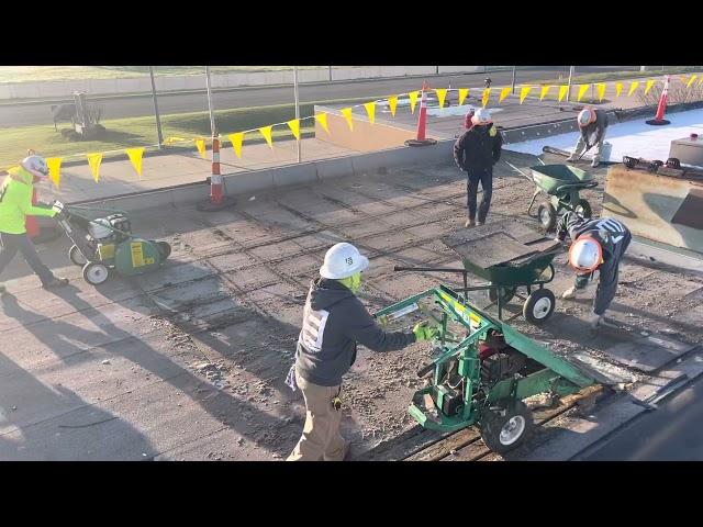 Two minutes of commercial flat roof tear off!  Exciting stuff!