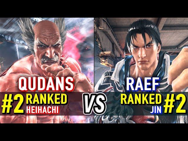 T8  QUDANS (#2 Ranked Heihachi) vs RAEF (#2 Ranked Jin)  Tekken 8 High Level Gameplay