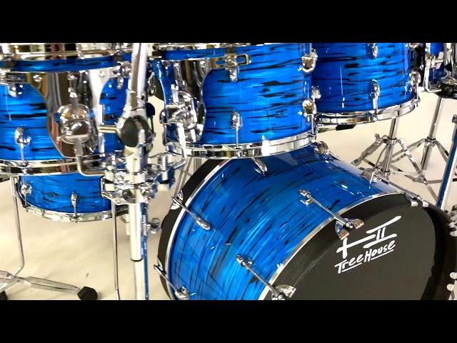 TreeHouse Custom Drums 8-piece Maple Drumset - Ocean Oyster Wrap