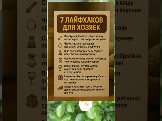 7 ПОЛЕЗНЫХ ЛАЙФХАКОВ ДЛЯ ХОЗЯЕК