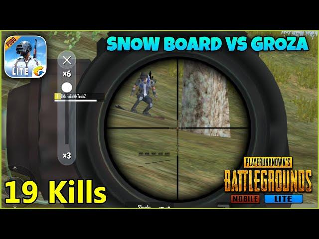 Snow Board VS Groza, Epic FIght Gameplay | PUBG Mobile Lite