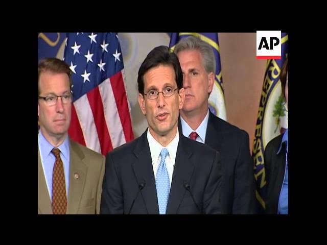 Speaker of the House John Boehner and Majority Leader Eric Cantor react to the increase in the most